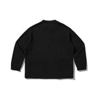 Unisex Oversize Waffle Knit Henley Sweatshirt with Stand-Up Collar, Snap Placket and Utility Pockets Fashion Glam