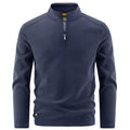Men's Thermal Fleece Pullover with Short Zipper and Stand-Up Collar Fashion Glam
