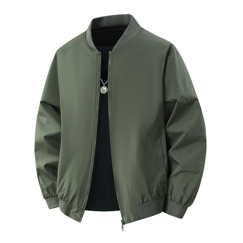 Men's lightweight urban military bomber jacket with elastic waistband, zipper, and side pockets Fashion Glam