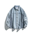 Unisex Oversized Jeans Jacket with Contrasting Woven Panels and Snap Button Closure Fashion Glam