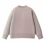 Unisex Oversize Knit Sweater with Round Neck, Ribbed Texture and Extended Hem Fashion Glam