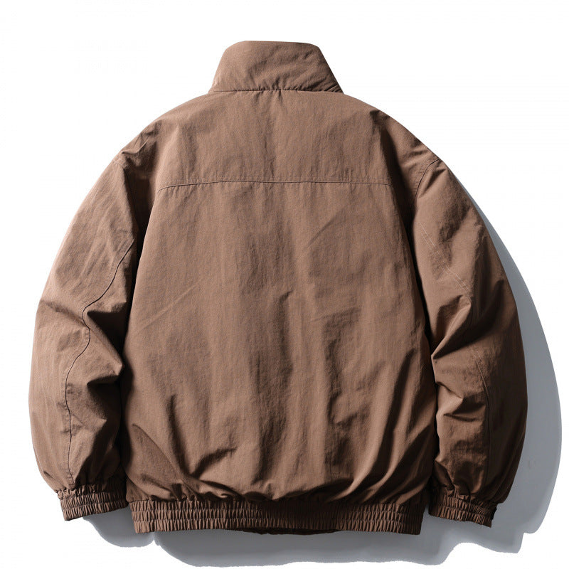 Men's Boxy Field Jacket with High Stand Collar, Padded Lining, and Flap Pockets Fashion Glam
