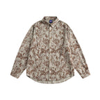 Unisex Oversize Shirt with floral jacquard pattern and rounded hem Fashion Glam