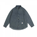 Unisex Boxy Denim Overshirt with Chest Pocket and Stonewashed Look Fashion Glam