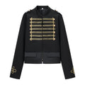 Ladies short parade jacket in uniform style with decorative cords and flap pockets Fashion Glam
