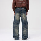 Ladies High-Waist Balloon Jeans with Used Wash and Wide Statement Leg Fashion Glam
