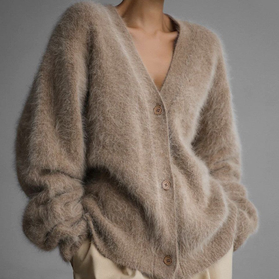 Women's Cozy Cardigan made of fine Mohair Fashion Glam