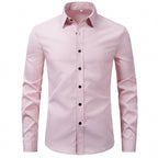 Men's elegant long-sleeve shirt made of high-quality cotton with modern collar Fashion Glam