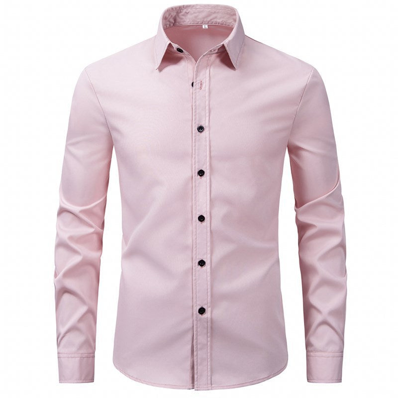 Men's elegant long-sleeve shirt made of high-quality cotton with modern collar Fashion Glam