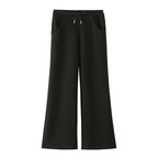 Ladies Wide Lounge Pants with High Waist, Drawstring and Side Pockets Fashion Glam