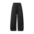 Unisex Loose Denim Pants with Elastic Waistband, Drawstring and Five Pockets Fashion Glam