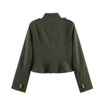 Women Wide Highwaist Pants with Turned-Up Waistband and Cord Look Fashion Glam