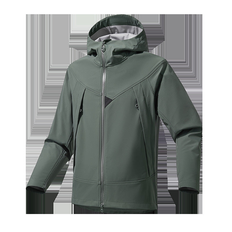 Men's Lightweight Softshell Hoodie Jacket with Windproof Breathable Membrane and Ergonomic Cut Fashion Glam