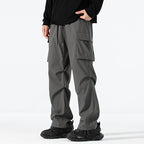 Men's Loose-Fitting Cargo Utility Pants with Drawstring Waist and Multiple Pockets Fashion Glam