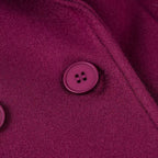 Women Longer double-breasted wool blend coat with boxy oversized silhouette Fashion Glam
