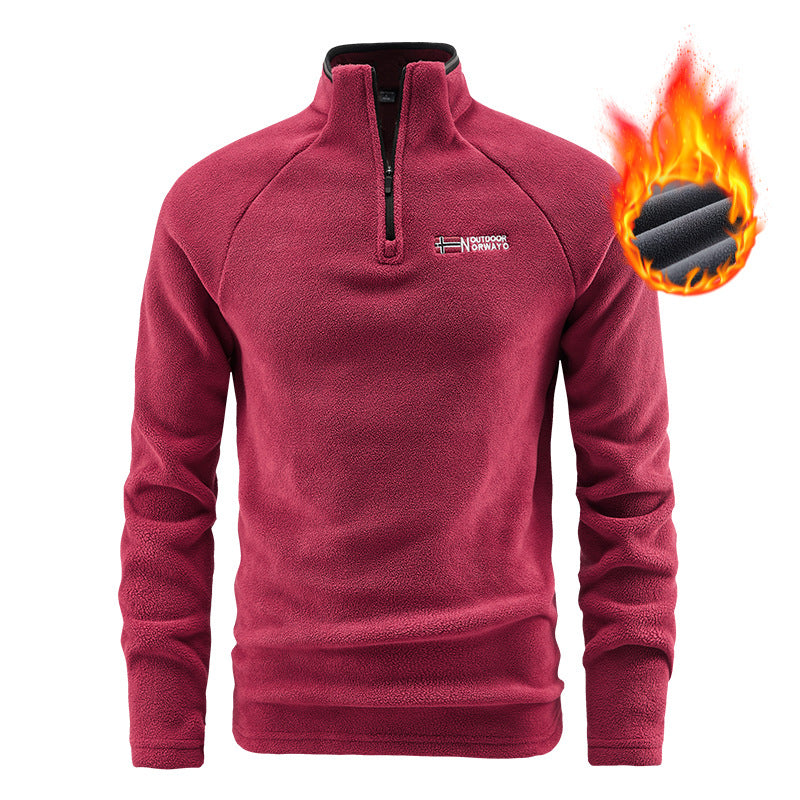 Men's warming microfleece troyer with half zipper, ergonomic raglan sleeves and cozy inner structure Fashion Glam