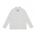 Unisex Chunky Knit Half-Zip Sweater with Stand Collar and Boxy Cut Fashion Glam