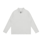 Unisex Chunky Knit Half-Zip Sweater with Stand Collar and Boxy Cut Fashion Glam