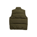 Unisex Padded Stand-Up Collar Vest with Two-Way Zipper and Drawstring Details Fashion Glam