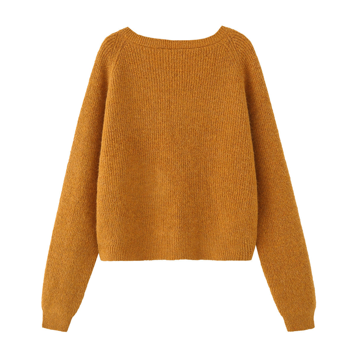 Ladies chunky knitted pullover with boat neck and cropped cut Fashion Glam