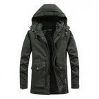 Men's city parka with teddy lining, hood, and windproof inner placket Fashion Glam