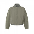 Unisex Short-cut minimalist bomber jacket with ribbed stand-up collar and concealed zipper placket Fashion Glam