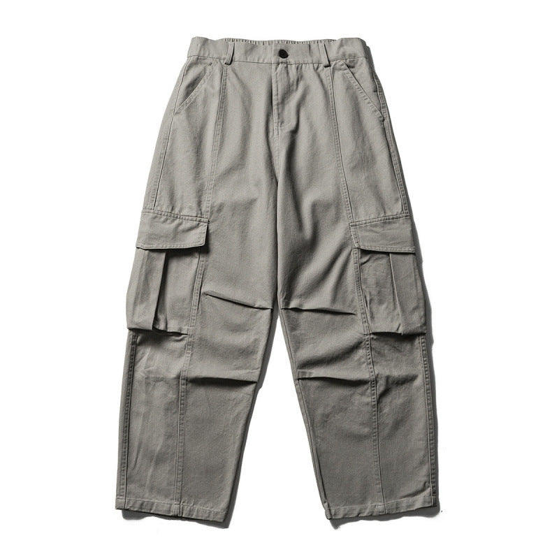 Men's Wide Utility Cargo Pants in Baggy Cut with Multiple Pockets and Reinforced Knee Areas Fashion Glam