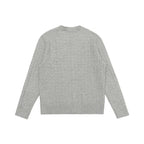 Unisex Short-cut Braid Knit Cardigan with Round Neck and Pearlescent Buttons Fashion Glam