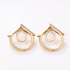 Women's Hanging Earrings with Elegant, Curved Ring Design Fashion Glam