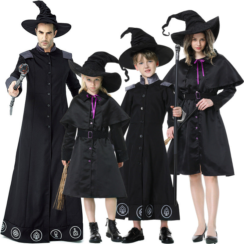 Men's magician costume with detailed symbols and elegant cape Fashion Glam