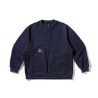 Unisex Oversize Sweatshirt with Henley placket, raglan sleeves and round hand pockets Fashion Glam