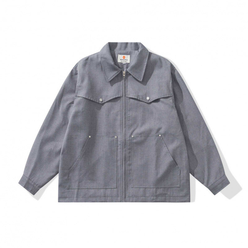 Unisex Kastige Worker-Overjacket made of canvas with full-length zipper, chest flap pocket and patch hand pockets Fashion Glam