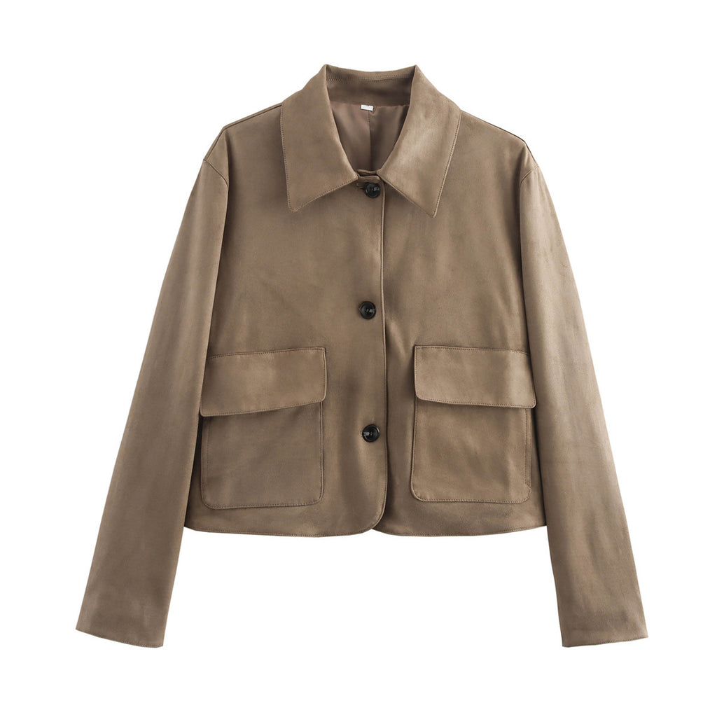 Ladies short jacket in field style with boxy cut and large patch pockets Fashion Glam