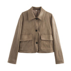 Ladies short jacket in field style with boxy cut and large patch pockets Fashion Glam