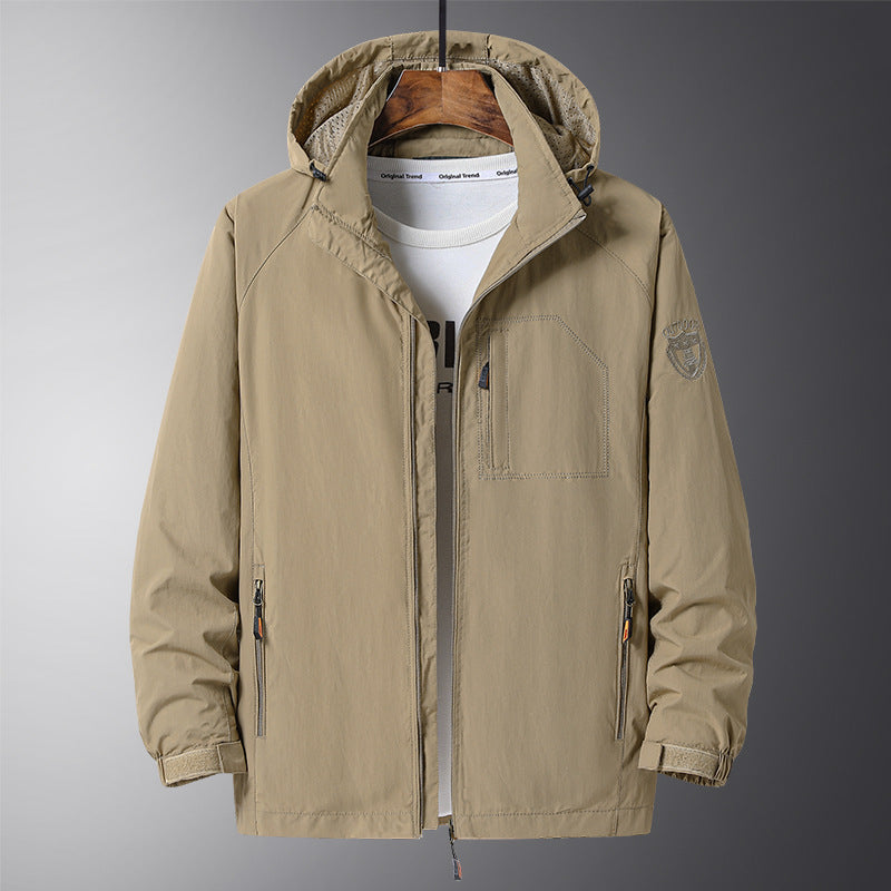 Men's Urban All-Weather Travel Anorak with Mesh Lining and Concealed Zipper Fashion Glam