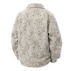 Men's cord overshirt with floral textured print, chest pockets, and relaxed fit Fashion Glam