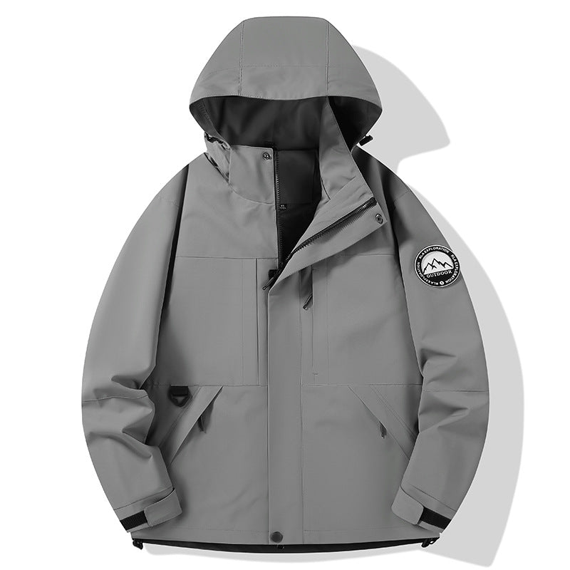 Women's waterproof hardshell outdoor jacket with hood and multifunction pockets Fashion Glam