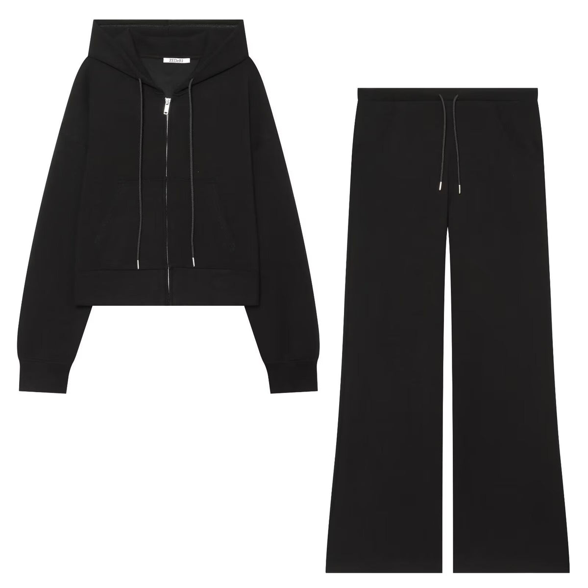 Women Cropped Hooded Sweat Jacket with Full Zip and Kangaroo Pocket Fashion Glam