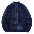 Men's Structured Bomber Jacket with Waffle Knit, Lightly Lined and Snap Placket Fashion Glam
