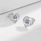 Ladies earrings in elegant heart design with shimmering zirconia Fashion Glam
