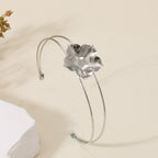 Women's cuff bracelet with artistic leaf motif Fashion Glam