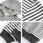 Unisex Striped Oversize Hoodie made of Cotton Blend with Ribbed Cuffs Fashion Glam