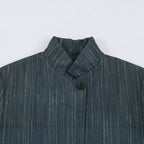 Women's Long Cut Blazer with Stand-up Collar and Patch Pockets Fashion Glam