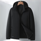 Men's Lightweight Softshell Hybrid Jacket with Hood, Breathable Mesh Lining and Hidden Zip Pockets Fashion Glam
