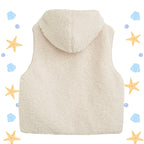Women Padded Sherpa Vest with Hood, Zipper and Patch Pockets Fashion Glam