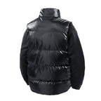Men's Shiny Quilted Stand Collar Vest with Thermal Filling Fashion Glam