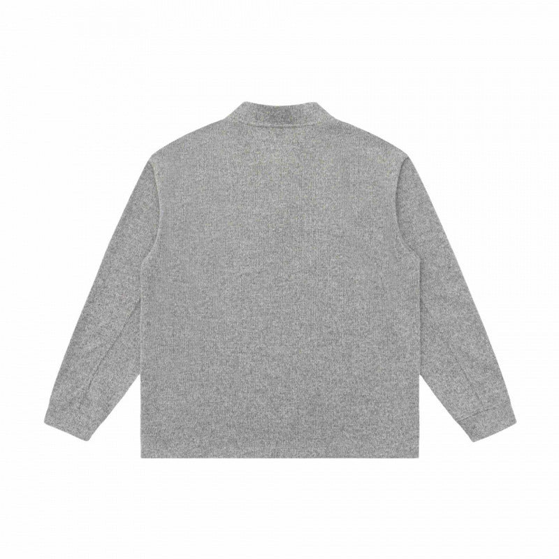Unisex fine structure Henley knit pullover with raglan sleeves and relaxed fit Fashion Glam
