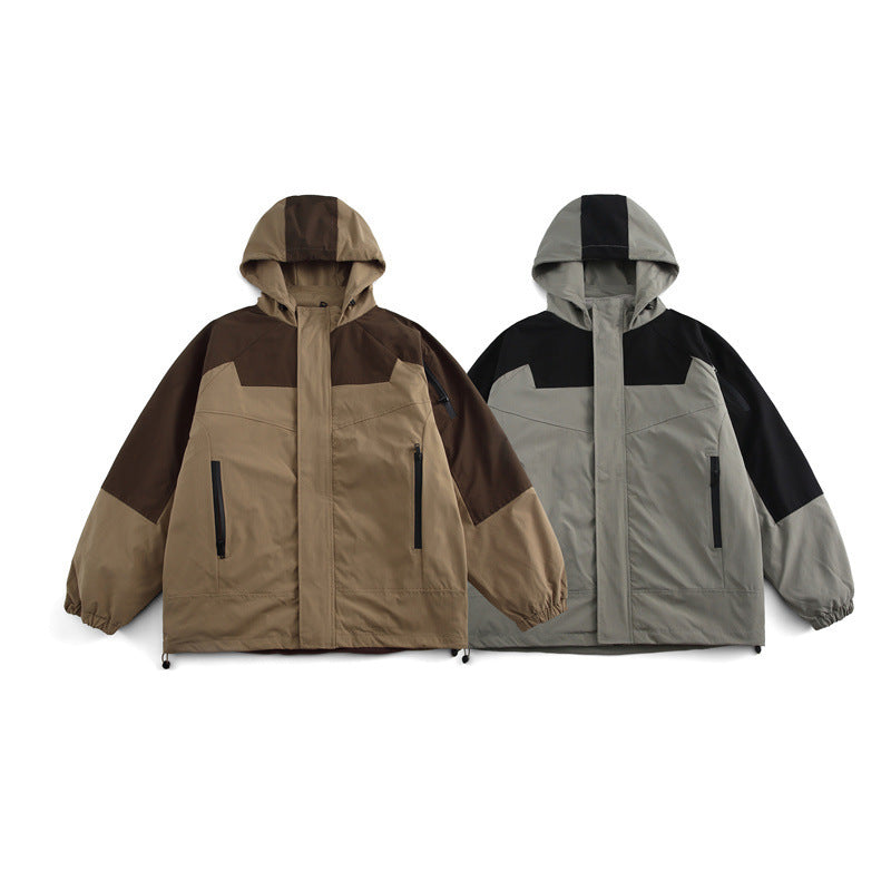 Unisex Boxy-Technical Hooded Jacket with Raglan Sleeves, Water-Repellent Shell and Drawstring Hem Fashion Glam
