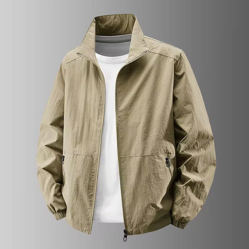 Men's Ultra-Lightweight Urban Windbreaker with Stand-Up Collar, Two-Way Zipper and Elastic Cuffs Fashion Glam