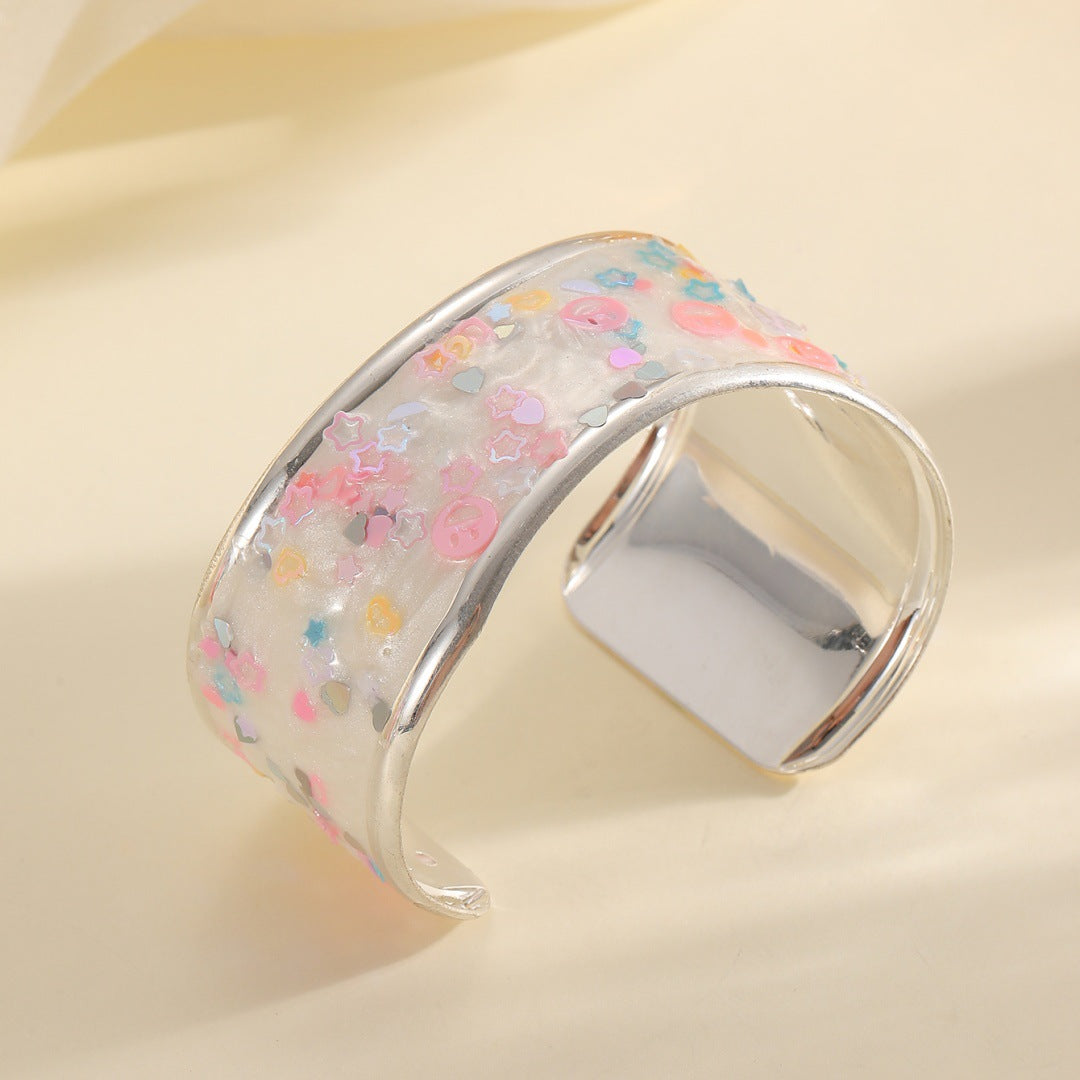 Women's bangle with sparkling star motif Fashion Glam